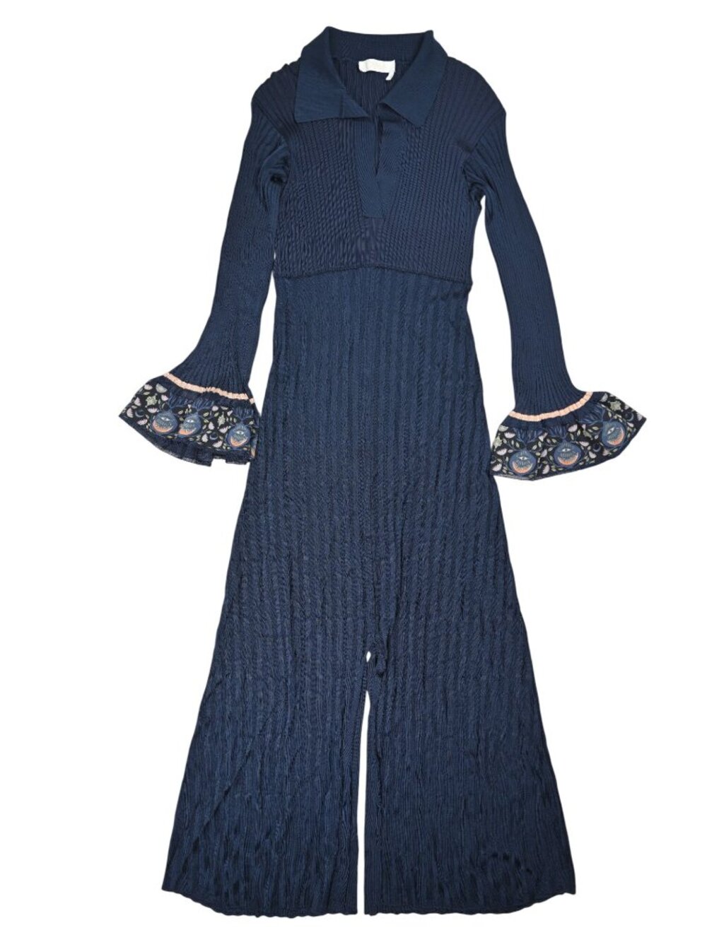 Chloe Knitted Midi Dress in Iconic Navy Blue